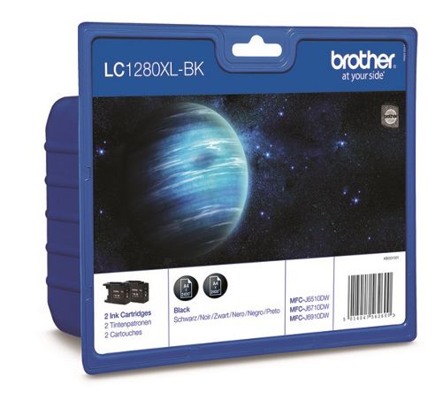Image of Brother Lc1280xl-bk Printer Ink Cartridge - 2 Pack (black)
