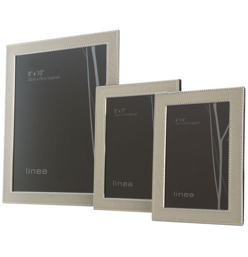 Image of Linea Metal 8 X 10 Beaded Enamel Photo Frame In Silver