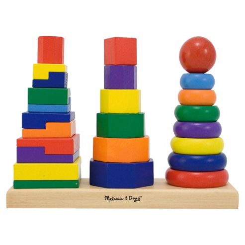 Image of Wooden Geometric Stacker - Melissa & Doug