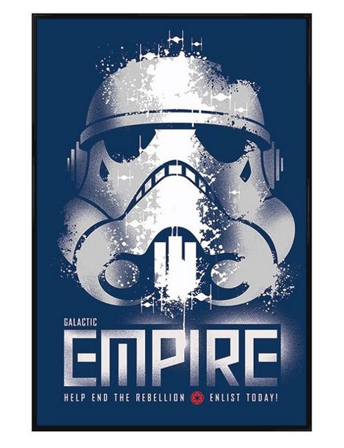 Image of Gloss Black Framed Star Wars Rebels Galatic Empire Enlist Today Poster