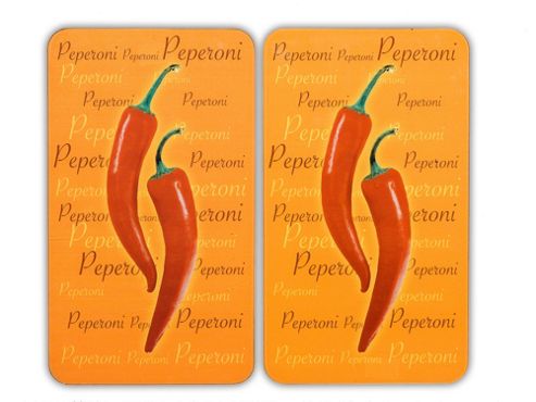 Image of Wenko Universal 52cm Glass Cover Plate In Pepperoni-line (set Of 2)