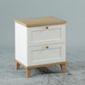 Home Zone Furniture Chicago 2 Drawer Bedside Table in White