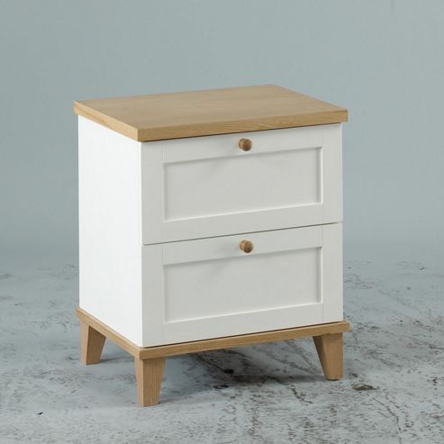 Image of Home Zone Furniture Chicago 2 Drawer Bedside Table In White