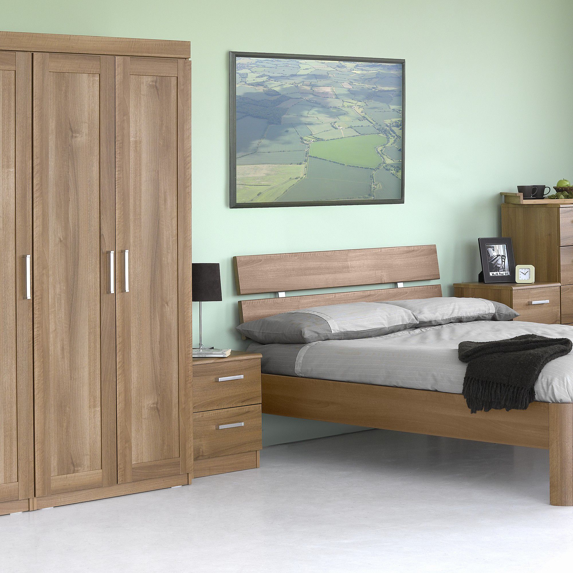 Alto Furniture Visualise Alive Three Door Wardrobe in Natural Aida Walnut at Tesco Direct