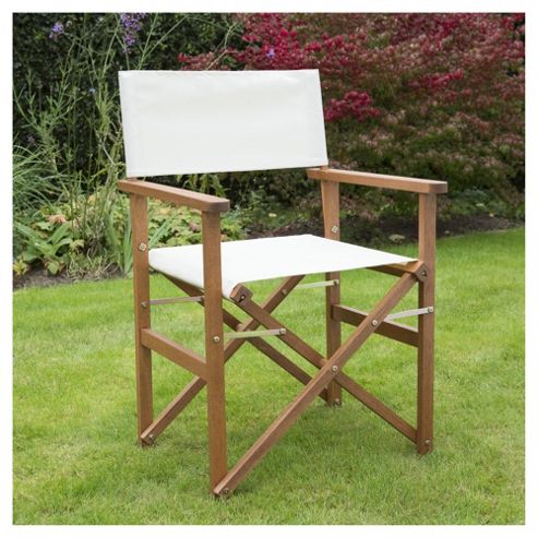 Image of Wooden Folding Director's Chair, Cream