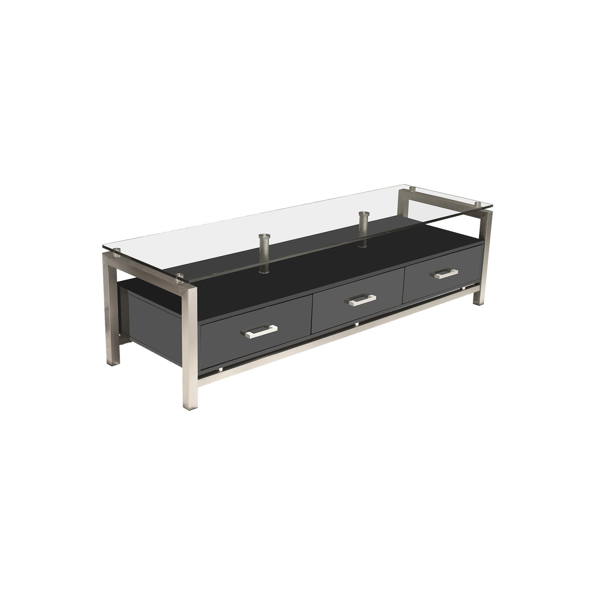 Home Essence Three Drawer Low Display Cabinet - Black at Tescos Direct