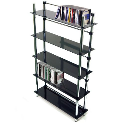 Image of Maxwell - 5 Tier Dvd / Blu-ray / Cd / Media Storage Shelves - Black