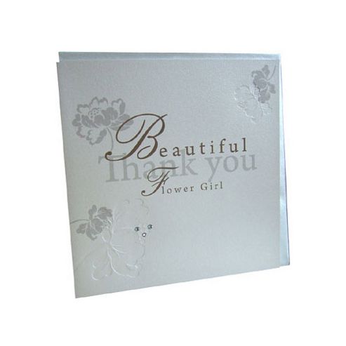 Image of Shabby Chic Flower Girl Wedding Thank You Card