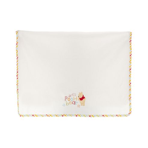 Image of Obaby Disney Winnie The Pooh Fleece Cot Bed Blanket In White