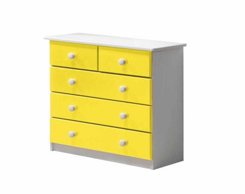 Image of Verona Drawer Chest 3 + 2 Colour White And Lime