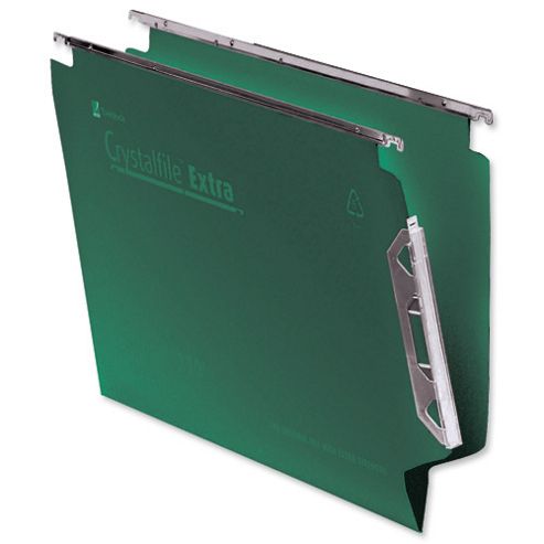 Image of Rexel Crystalfile Classic Lateral File Manilla V-base 15mm W330xh280mm Green Ref 70670 [pack 50]