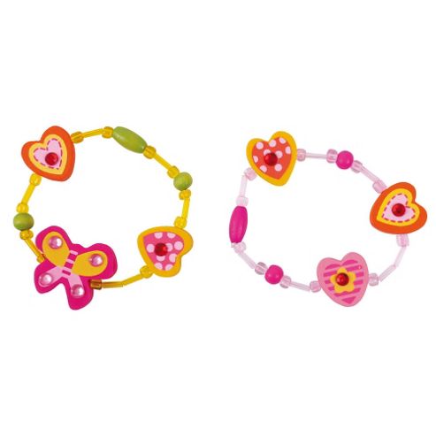 Image of Bigjigs Toys Bj128 Snazzy Wooden Bracelets (pack Of 3 - Designs Vary)