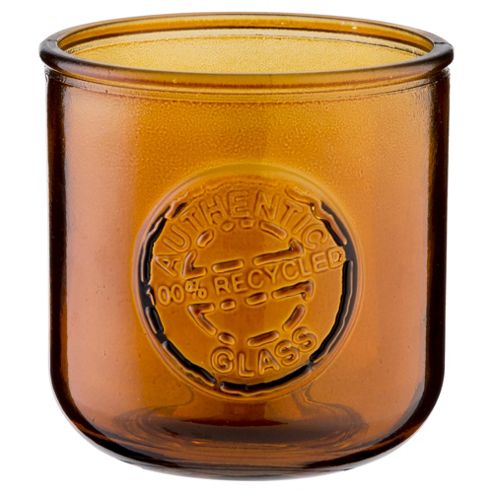 Image of Recycled Glass Tealight Holder, Amber