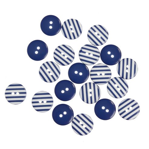 Image of Button Matchbook - Stripy Dark Blue
