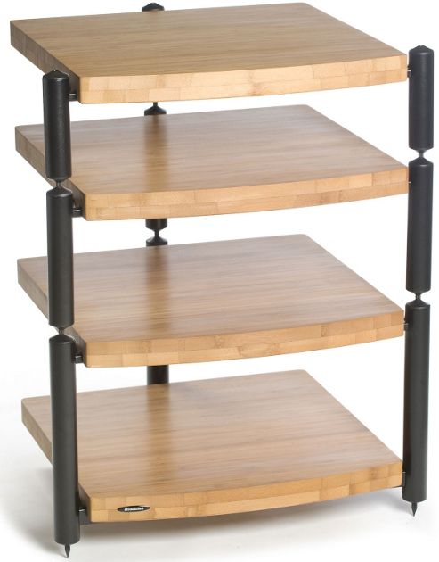 Image of Atacama Satin Black And Bamboo Hifi Stand