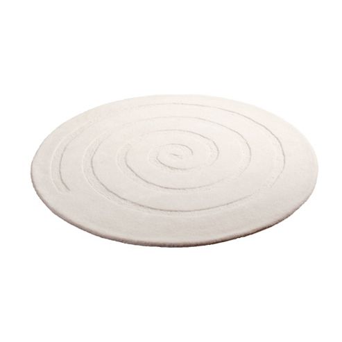 Image of Oriental Carpets & Rugs Spiral Ivory Tufted Rug - Round 140cm