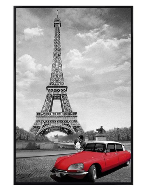 Image of Paris Gloss Black Framed Romance At The Eiffel Tower Poster