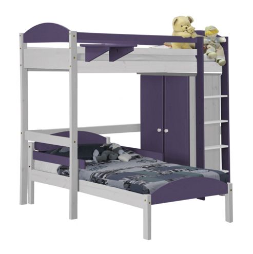 Image of Maximus L Shape High Sleeper Set 1 White With Lilac Details