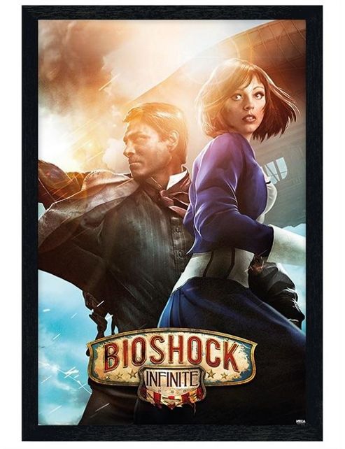 Image of Black Wooden Framed Bioshock Infinite Booker & Elizabeth Poster