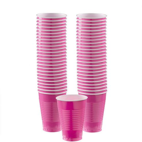 Image of Hot Pink Cups - 355ml Plastic Party Cups