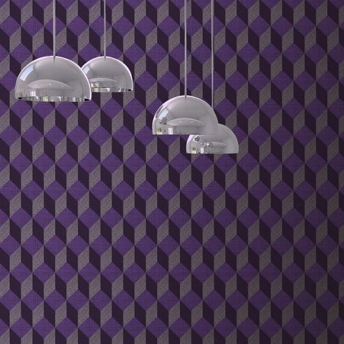 Image of Muriva Cubix Wallpaper - Purple