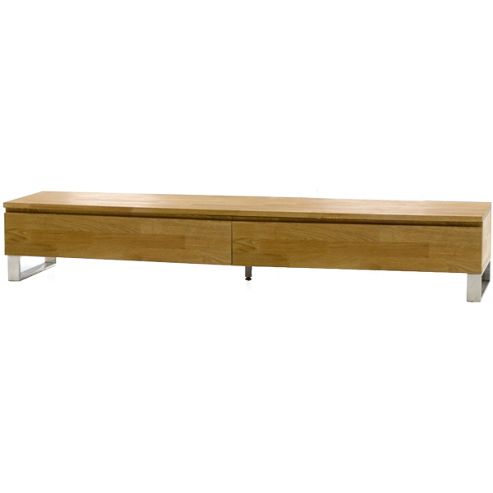 Image of Cardinal Solid Oak Tv Stand With Chrome Legs
