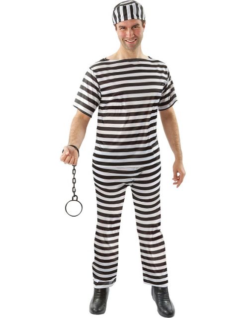 Image of Adult Convict Fancy Dress Costume Extra Large