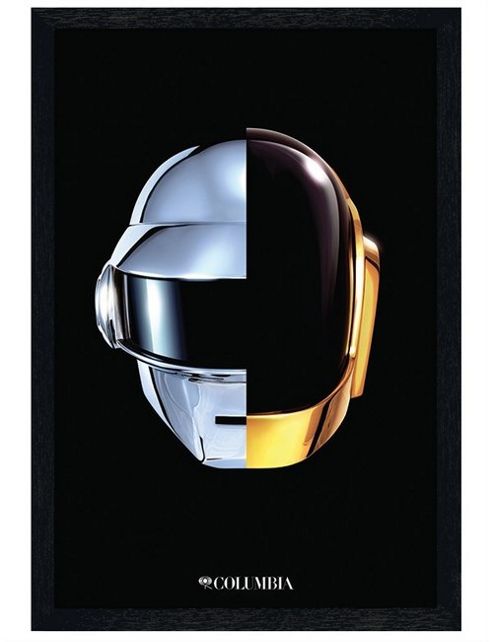 Image of Daft Punk Black Wooden Framed Helmet Poster