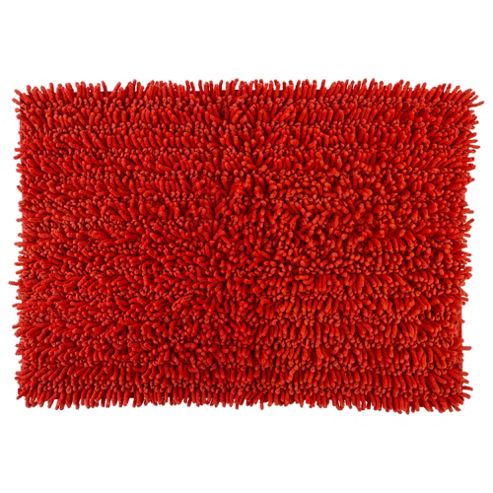 Image of Tesco Chenille Bath Mat, Orange