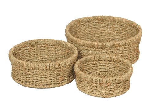Image of Wicker Valley Seagrass Round Basket (set Of 3)