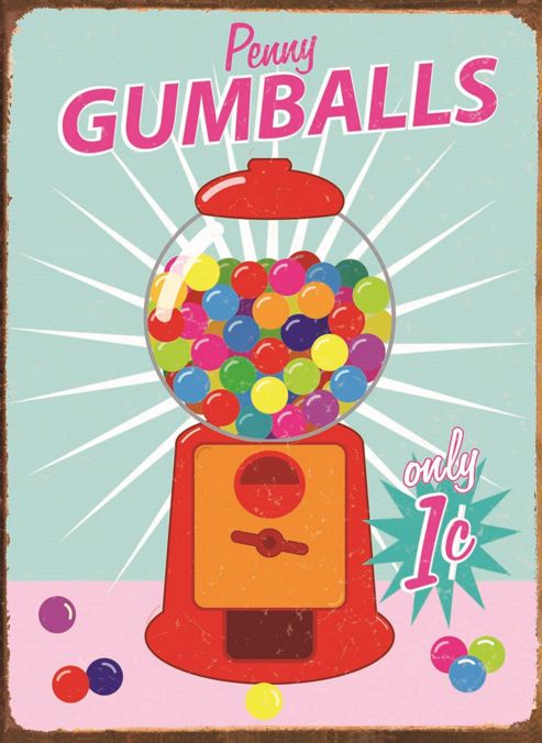 Image of Penny Gumballs Tin Sign