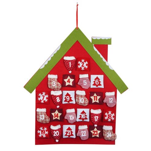 Image of Large Felt & Fabric Christmas House Hanging Advent Calendar