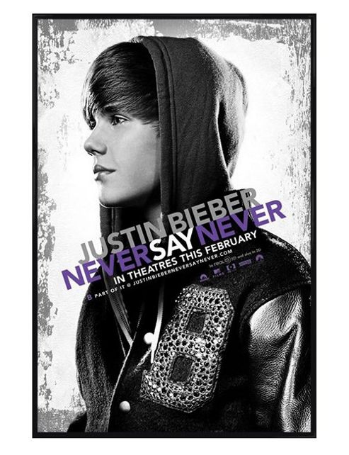 Image of Justin Bieber Gloss Black Framed Never Say Never Poster