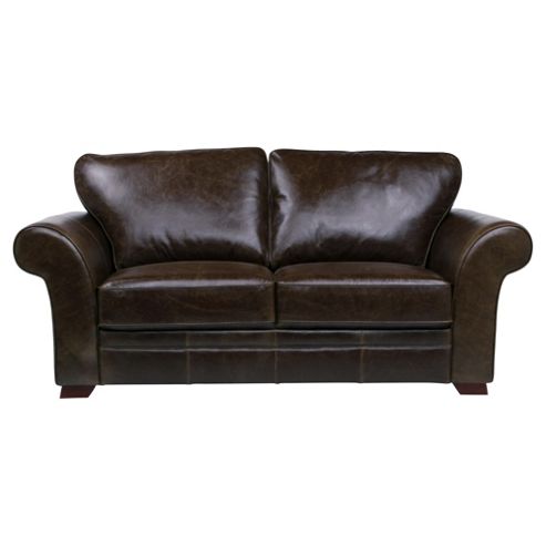 Image of Aldeborough Medium 3 Seater Leather Sofa, Walnut