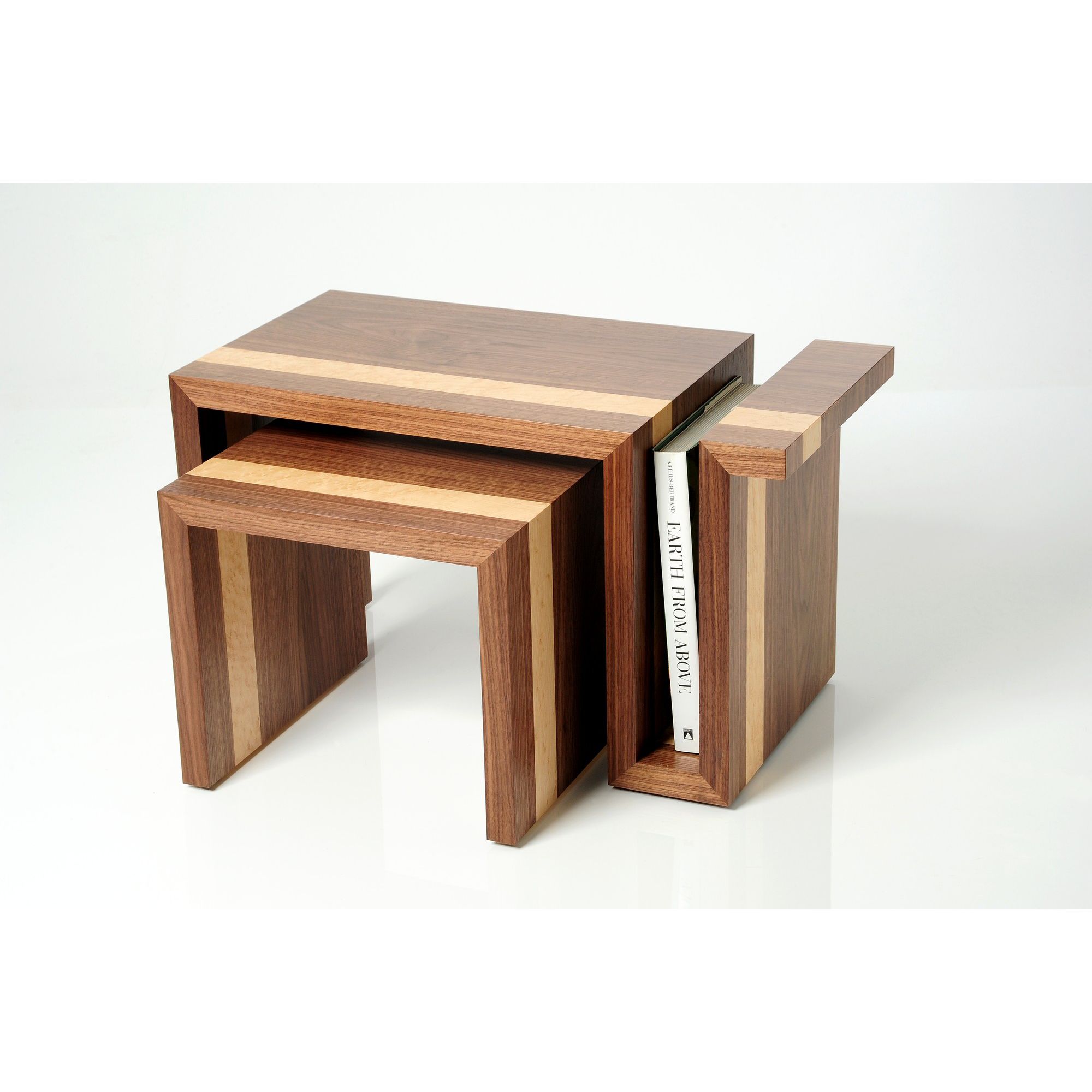 Trefurn Revival Nest Coffee Table - Black Walnut and Birds Eye Maple at Tesco Direct