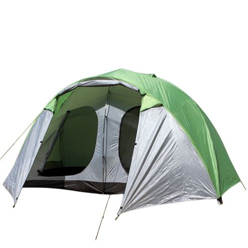 Image of North Gear Camping Holiday Lux Waterproof 6 Man 2 Room Family Tent Green