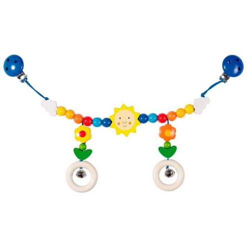 Image of Heimess 767060 Wooden Pram String Clip On (sun And Flowers)