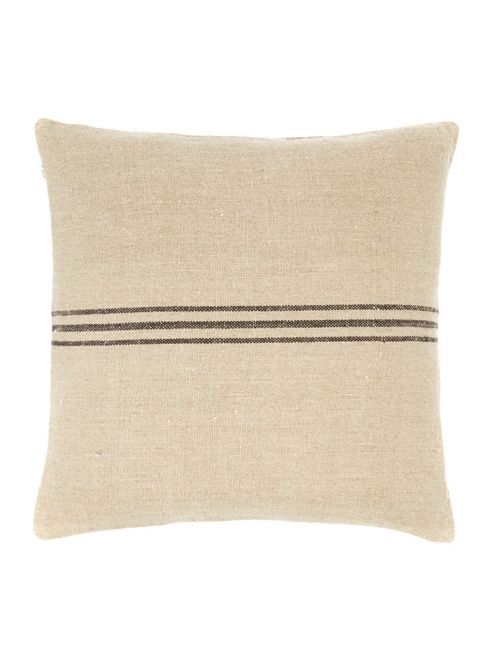 Image of Linea Linen Stripe Cushion, Black