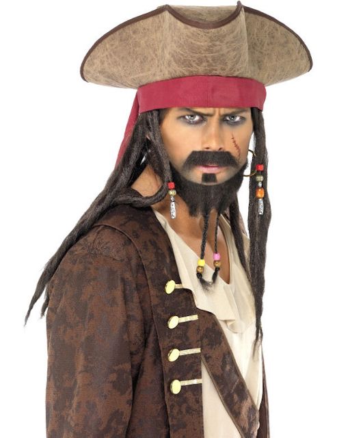 Image of Adult Pirate Hat With Hair