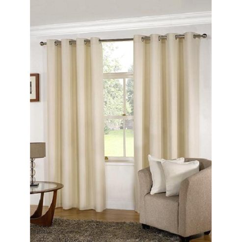 Image of Kliving Manhattan Plain Panama Unlined Eyelet Curtain 90 X 90 Cream
