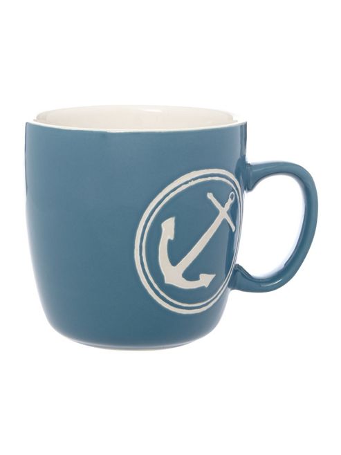 Image of Linea Martime Anchor Mug Blue