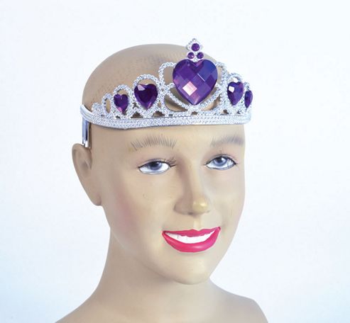 Image of Silver Tiara With Purple Gems