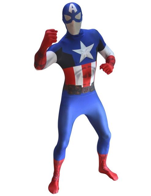 Image of Captain America Morphsuit With Zappar Large