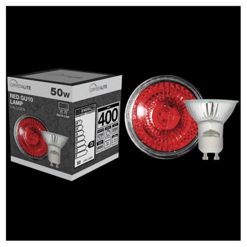 Image of 50w - Crystalite - Halogen - Gu10 - Red - 1 Pk Box