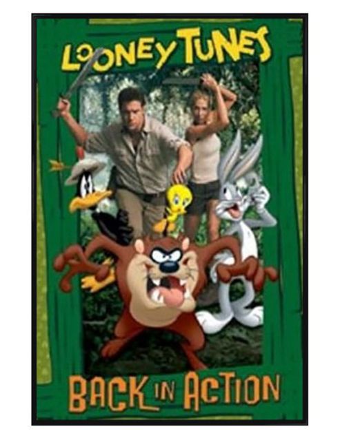 Image of Looney Tunes Gloss Black Framed Back In Action Poster