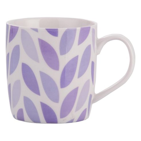 Image of Tesco Single Porcelain Leaf Mug, Pink