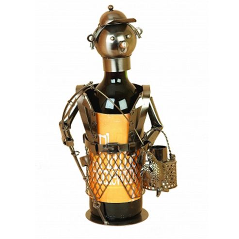 Image of Fred Fisherman - Handmade Recycled Metal Wine Bottle Holder
