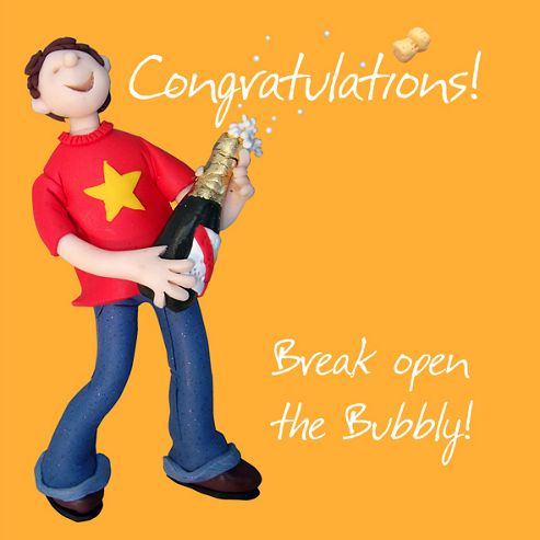 Image of Holy Mackerel Congratulations. Break Open The Bubbly Greetings Card