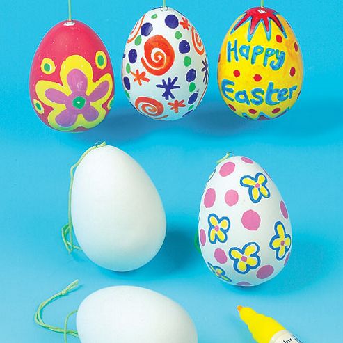 Image of Ceramic Craft Hanging Easter Eggs (pack Of 4)