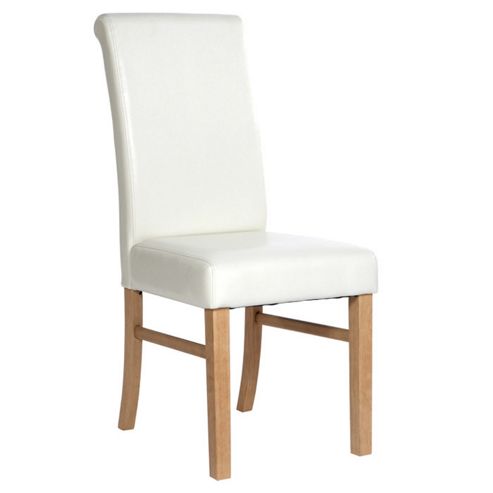 Image of Home & Haus Newman Upholstered Roll Back Dining Chair (set Of 2) - Ivory